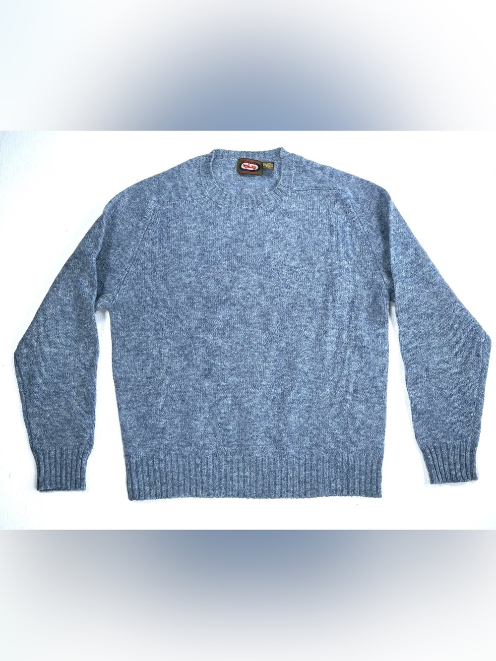 Vintage Mirell Hand Framed 100% Shetland Wool Blue Sweater Men's Large Gorpcore
